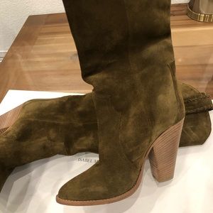 ISABEL MARANT ÉTOIL tan suede cowgirl boot...